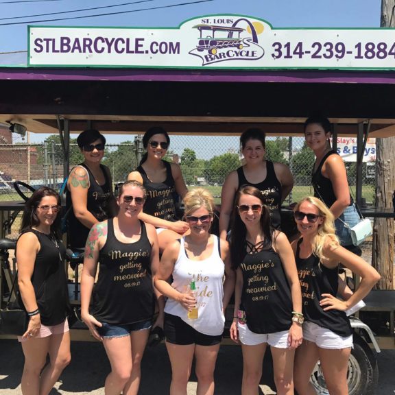 St Louis barcycle bachelorette party pedal pub tours of the soulard district